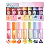 7PCS Lip Oil Set,Hydrating Magic Colour Changing Lip Balm & Long Lasting Lip Gloss Kit,Clear Tinted Lipstick & Lip Care Multipack for Women,Colour Changing Lipstick,Non-Sticky Gloss,Fruit-Flavored