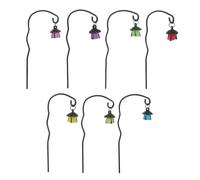 7pcs Luminous Resin Lantern Stake for Miniature Garden and Dollhouse