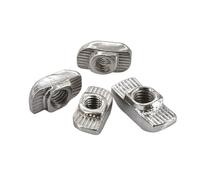 7Pcs M3 M4 M5 Hammerhead T-Nuts Thread Standard Recess T-slots 20/30/40/45 Series Slid Connector Nickel Plated Extrusion T-Nuts(20 (M4 7Pcs))