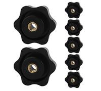 7Pcs M6 Clamping Star Knobs,Plastic Star Nuts,Star Grip Nut,Through Hole Stars Knob,Female Thread Nut Clamping Knob,Star Shape Head Screws for Machinery and Industrial Equipment(M6*38mm)