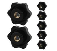 7pcs M8 X 38mm Clamping Nuts,Knob Grip Screw,Black M8 Star Shape Head Clamping Nuts,Plastic Star Nuts,Star Shape Handle Nuts,for Machines Equipment,Furniture