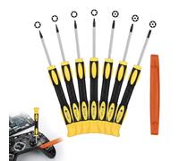 7pcs Magnetic Torx Screwdriver Set T3 T4 T5 T6 T7 T8 T10 Security Star Shaped Screwdriver Kit for Xbox 360 MacBook, Precision Repair Tool with Pry Bar for Controller & Laptop Maintenance