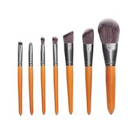 7pcs Makeup Brushes Set, Cosmetic Brushes for Loose Powder and Eyeshadow, Super Soft Fiber with Wooden Handle, Portable Travel Makeup Brush Kit for Professional and Home U