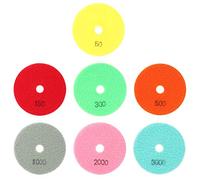 7Pcs Marble Resin Polishing Pad, Soft Grinding Disc for Stone Ceramics Glass, 100mm Diameter with Reinforced and Nylon Backing for Floor Tile Countertop Renovation
