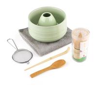 7Pcs Matcha Set,Matcha Tea for Making Breakfast/Latte,Whisk Set and Bowl with All Accessories,Gift for Lover，Light Green Bowl, Bamboo Stirrer