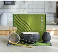 7Pcs Matcha Tea Set with Ceramic Bowl, Ceramic Cup,Bamboo Whisk,Tea Spoon, Holder,Stainless Steel Sifter,Tea Towel-Complete Matcha Making Kit for Traditional Japanese Tea Ceremony