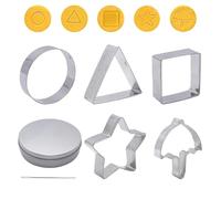 7Pcs Metal Cookie Cutters Set, Korean Sugar Candy Making Tool Stainless Steel Cookies Cutters Biscuits Mold Umbrella Triangle Heart Star Cookie Cutter Squid Candy Game Kit for Baking Cake Party