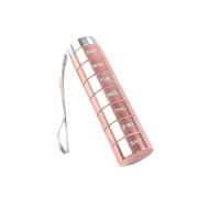 7pcs Metal Pill Organizers, Stackable Portable Waterproof Travel Pill Box, Large Aluminum Alloy Travel Pill Case(Pink)