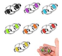 7PCS Metal Sprocket Chain Fidget Keyring Set - Durable Bike Chain Fidget Toys for Adults with ADHD/Anxiety, Quiet Stress Relief Sensory Toys for Office & School (7 Colors)