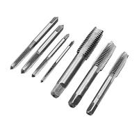7Pcs Metric HSS Thread Tap Set 0.5-1.75mm Pitch for M3 M5 M6 M8 M10 Right Hand Screw Cutting Tool Kit for Metalworking Drilling