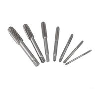 7Pcs Metric Screw Thread Tap Drill Bit Set for M3 with HSS Material and Straight Fluted Tips Suitable for Industrial Use