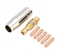 7PCS MIG Welding Consumables for MB15 15AK Torch Featuring Conductive Tips 0.6mm 0.8mm 0.9mm 1.0mm 1.2mm Plus Protective Nozzle and Tip Holder (0.6mm)