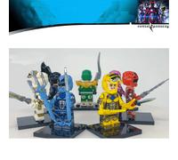 7PCS Mightyed Morphined Power Rangers Movie Series Red Yellow Soldiers Toys Bricks Fit Lego