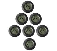 7pcs Mini Electronic Digital Thermometer Humidity Meter for Terrarium | Plastic Black Body, Digital Display Screen, Indoor and Outdoor Use, for Reptile Tank and Greenhouse Plants