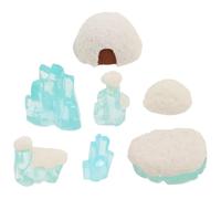 7PCS Mini Resin Igloo Models Realistic Iceberg Figurines Arctic Glacier Scene Decor for Micro Landscape Winter Crafts Dollhouse Miniatures Snow Display
