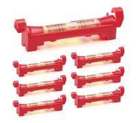 7PCS Mini String Line Level: 75×12mm Hanging Bubble String Line Spirit Level - Ideal for Bricklaying, Metalworking, Tiling, and Construction (Red)