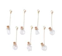 7pcs Multi-purpose Small Clear Glass Bottle Keychain Charms Pendants Decorative Jewelry or Special Gift Pendant Charms