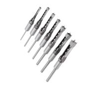 7Pcs Multi Size Woodworking Mortise Drill Set Square Hole Cutter Sturdy Storage Case Included Square Hole Drill Set Square Drill Bits for Mortise Machines