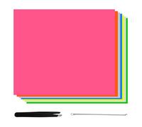 7Pcs Multicolour Heat Transfer Vinyl Sheet, 30.4x25.4cm Glow in The Dark Puff Vinyl, Iron on Vinyl Bundle, Transfer Plotter Film with Tweezers Blackhead Remover, Backed HTV Vinyl for DIY T-Shirts Hat