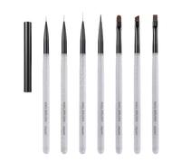 7Pcs Nail Art Liner Brushes Set Gels Polish Painting Design Brush Pen Set with Gold Handle for Pulling Line Drawing Pen for Design