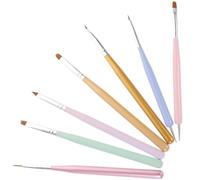 7pcs Nail Painting Brush Set Nylon Aluminium Wooden Handles