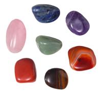7pcs Natural Crystal Stones for Table Decor, Polished Seven Colour Set