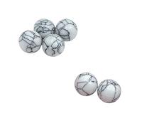 7pcs Natural Stone Crystal 16mm Agate Ball - Non-Porous Spherical Ornament for DIY Projects(12-WhitePine)