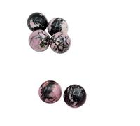 7pcs Natural Stone Crystal 16mm Agate Ball - Non-Porous Spherical Ornament for DIY Projects(8-BlackLineRed)