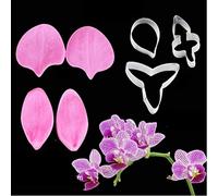 7Pcs Orchid Flower Petal Veiner Cutter Silicone Molds Stainless Steel Fondant Cutter Cake Decorating Tools Cookie Cutter Baking Moulds,Bakeware Sugarcract Chocolate Gumpaste Molds Cake Decorating Mold