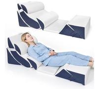 7PCS Orthopedic Bed Wedge Pillow Set for Sleeping, Post Surgery Foam Pillow for Body, Back and Leg Pain Relief, Adjustable Lumbar Support Reading Pillow - Acid Reflux, Anti Snoring & GERD Sleeping