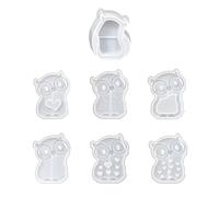 7PCS Owl Shaped Silicone Mold Set, Multi-Purpose Craft Making Tool for Plaster, Resin, Epoxy and Mini Ceramic Handicrafts