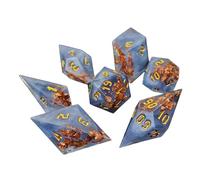 7Pcs / pack Resin Multi-Sided Different Size Digital Number Dices Kids Educational Toy Board Game Polyhedral Set Role Playing Game