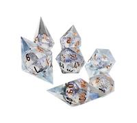 7Pcs / pack Resin Multi-Sided Different Size Digital Number Dices Kids Educational Toy Board Game Polyhedral Set Role Playing Game