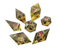 7Pcs / pack Resin Multi-Sided Different Size Digital Number Dices Kids Educational Toy Board Game Polyhedral Set Role Playing Game