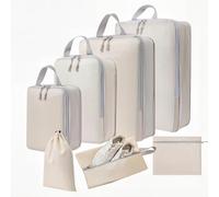 7pcs Packing Cubes Compression Set for Suitcases and Backpack,Travel Suitcase Packing Cubes Organiser Bags,Large Travel Packing Cubes for Shoes & Clothes Multi-Size Set