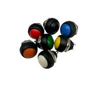 7Pcs PBS-33b 2Pin Switch 12mm 12V 1A Waterproof momentary Push button Switches since the reset Non-locking(Mixed color)