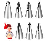 7Pcs Piping Nozzles for Wilton Piping Nozzles, Stainless Steel Piping Tips, Piping Set for Drawing Different Patterns, Durable Piping Nozzle for Designing Cake Frill for Decorating Cakes, Desserts