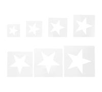 7pcs Plastic Five Point Star Stencils, Reusable Templates | Seven-piece Set, Hollow Shapes with Smooth Edges, Sharp Lines, Deformation Resistant Design for Themed Classroom Decoration