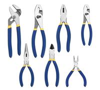 7pcs Pliers Set with Groove Joint, Long Nose, Slip Joint, Linesman, and Diagonal Pliers for DIY & Home Use (Blue)