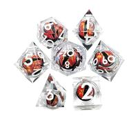 7PCS Polyhedral DiceSet For RPG Tabletop Game Dragon Eyes Resin For RPG Role Play Game Dices Polyhedral Dices Set Tabletop Gaming