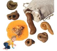 7Pcs Poop, Realistic Stretchable Poop Toy With Drawstring Bag, Adult Gags And Practical Joke Prank For Halloween April Fools' Day Prank Party Supplies Dog