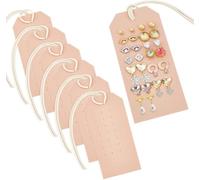 7Pcs Portable Leather Earring Holders Pierced Earring Display Card Stud Holder Earring Organizer Hanging Jewelry Cards for Home Travel Earrings Stud Jewelry Storage Display (Peachpuff)