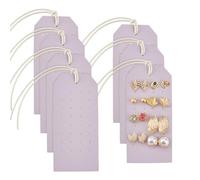 7Pcs Portable Leather Earring Holders Pierced Earring Display Card Stud Holder Earring Organizer Hanging Jewelry Cards for Home Travel Earrings Stud Jewelry Storage Display (Light Purple)
