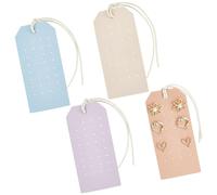 7Pcs Portable Leather Earring Holders Pierced Earring Display Card Stud Holder Earring Organizer Hanging Jewelry Cards for Home Travel Earrings Stud Jewelry Storage Display (4 Colors)