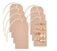7Pcs Portable Leather Earring Holders Pierced Earring Display Card Stud Holder Earring Organizer Hanging Jewelry Cards for Home Travel Earrings Stud Jewelry Storage Display (Light Brown)