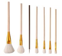 7pcs Pottery Glaze Brushes, Wood Long Handle Pottery Glaze Brushes Ceramic Brushes set Art Painting Tools for Acrylic Watercolor Oil Painting Pottery Students Painting Enthusiast