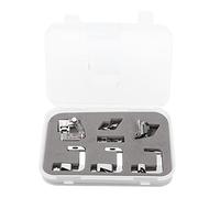 7Pcs Presser Foot Set for Most Household Sewing Machines, Multi - Function Curling Suit with High Handle Buckle and Low Handle Buckle, Includes 1/8'' to 8/8'' Curling Feet for Shir