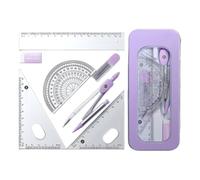 7Pcs Professional Mathematical Geometry Set Student Math with Tool Square Eraser Protractor Geometry Set