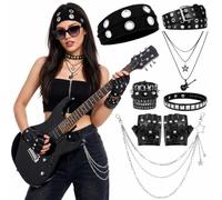 7Pcs Punk Rock Accessories Rocker Costume Set 80s 90s Rockstar Accessories