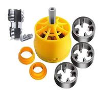7Pcs PVC Pipe Threader Kits with 1/2inch 3/4inch Dies Threading Tool PVC Thread Maker Round Die Home Plumbing